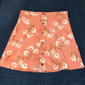 Button floral skirt